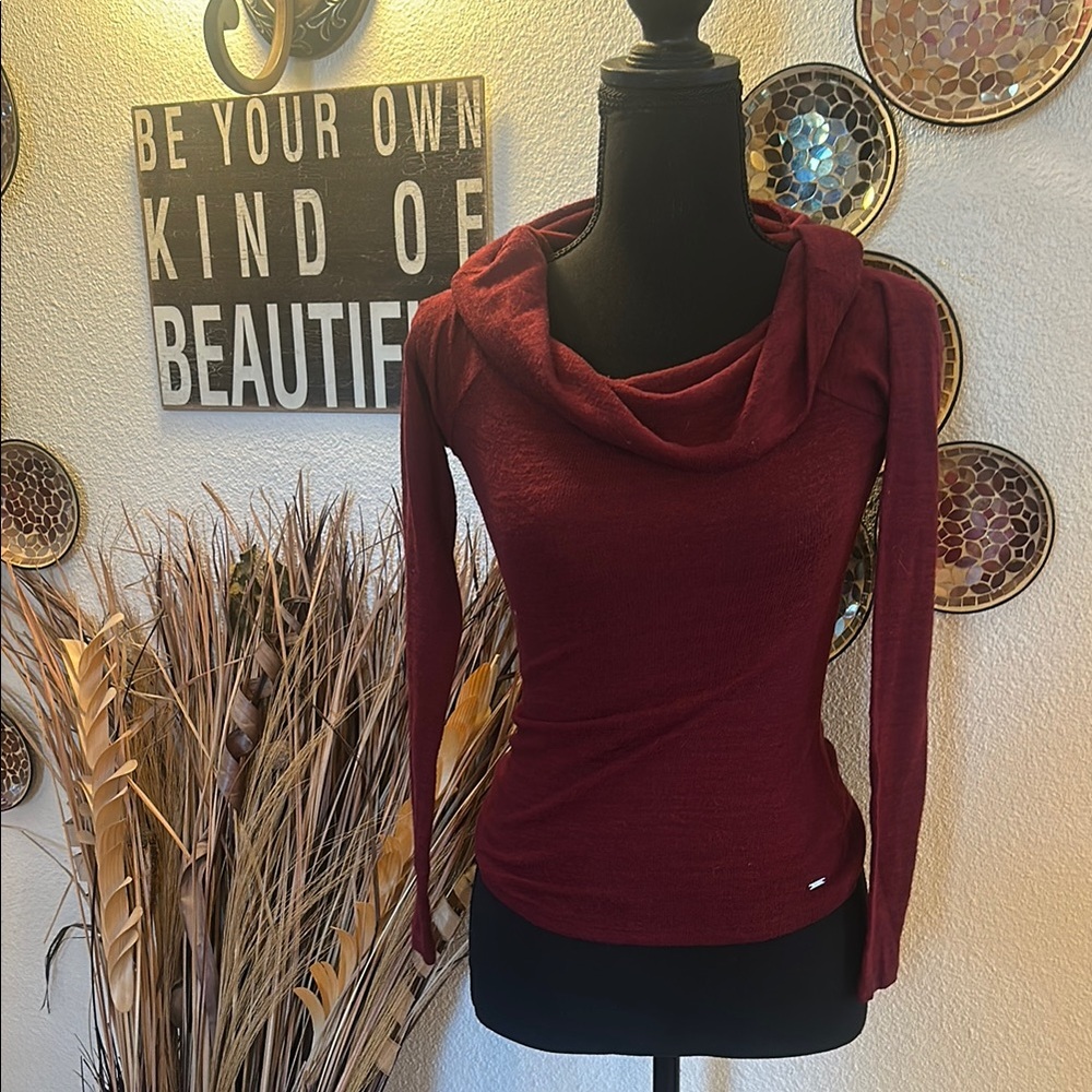 5 for $25- Guess Elegant Burgundy Cowl Neck Sweater